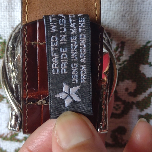 Brighton Leather Brown Belt Size 32 - Picture 8 of 11